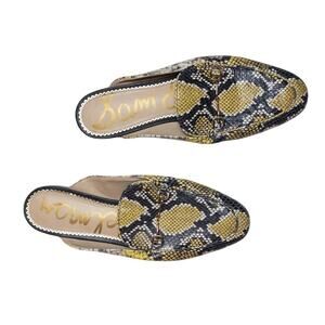 Snakeskin Sam Edelman Women's Yellow Grey White Slip On Loafers Size 9.5 Used